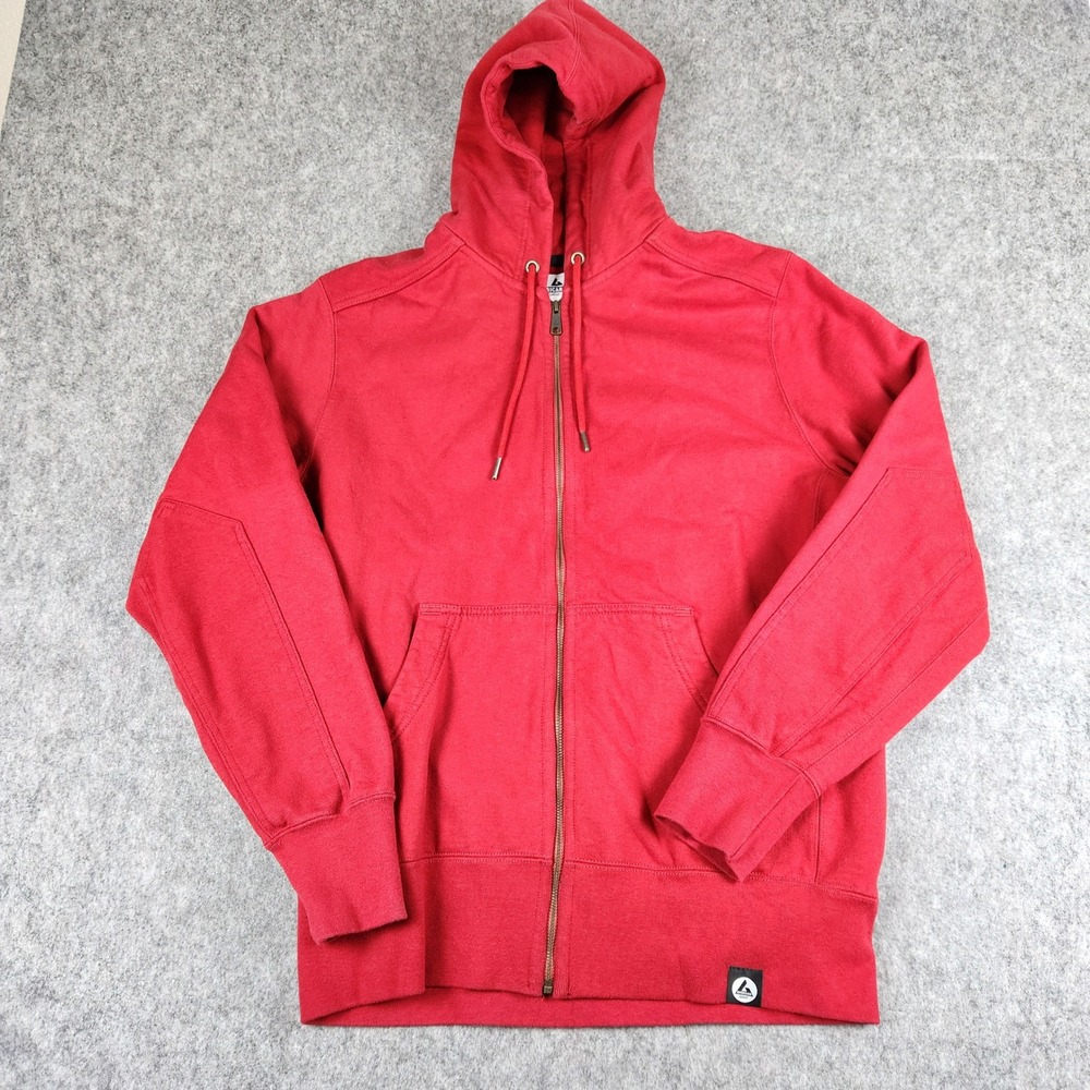 American Giant Classic Full Zip Hoodie Men XL Red Heavyweight Fleece USA Made